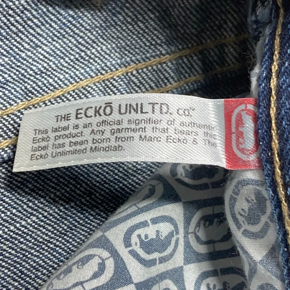 Ecko Unltd Foundry Baggy Carpenter Jeans Mens Sz 36 Dark Wash Wide Leg Denim